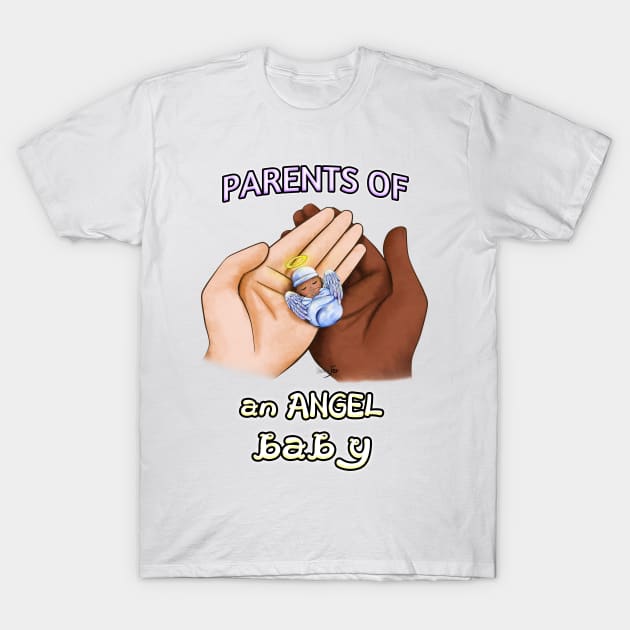 Parents of an Angel Baby (Interracial) T-Shirt by Yennie Fer (FaithWalkers)